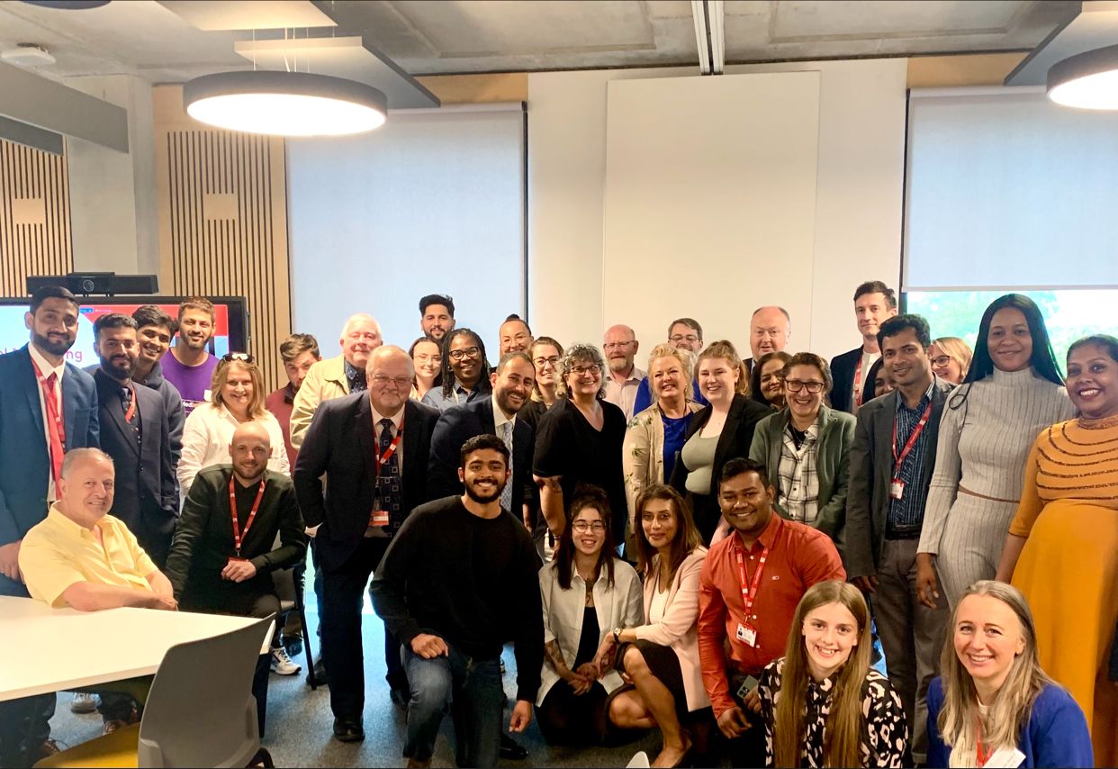 Group photograph from the Digital Marketing Capabilities and SMEs research event at Staffordshire Business School